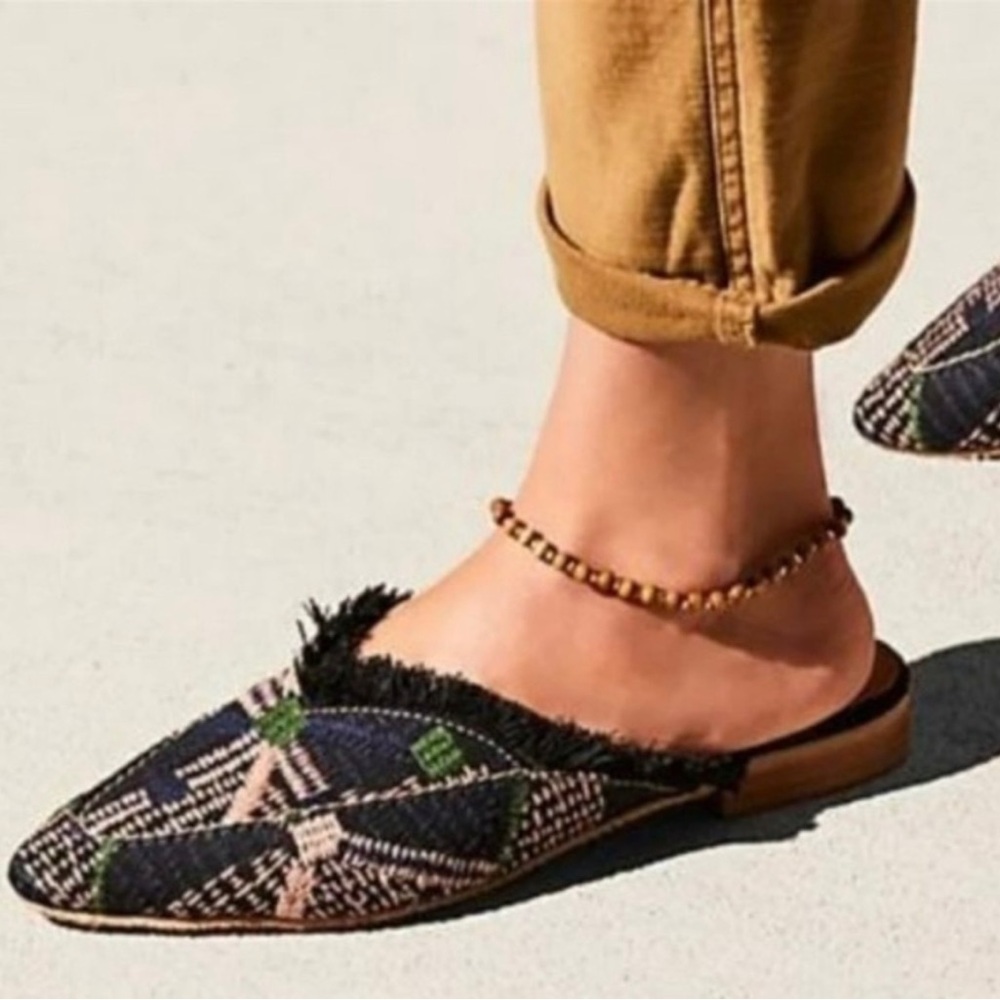 Free People Newport Fringe Mule Pattern EU 37 NWT